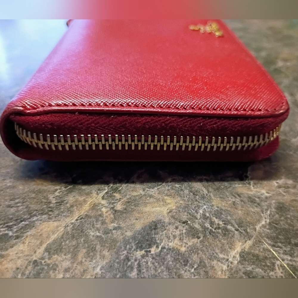 Prada Saffiano Leather Red Zip Long Wallet! EUC – The Ultimate Power Wallet! - Picture 5 of 9